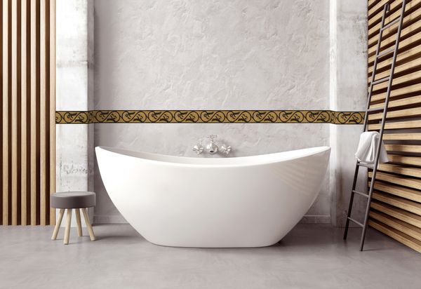 Gold and Black Border Mosaic, 119"x8" Installed