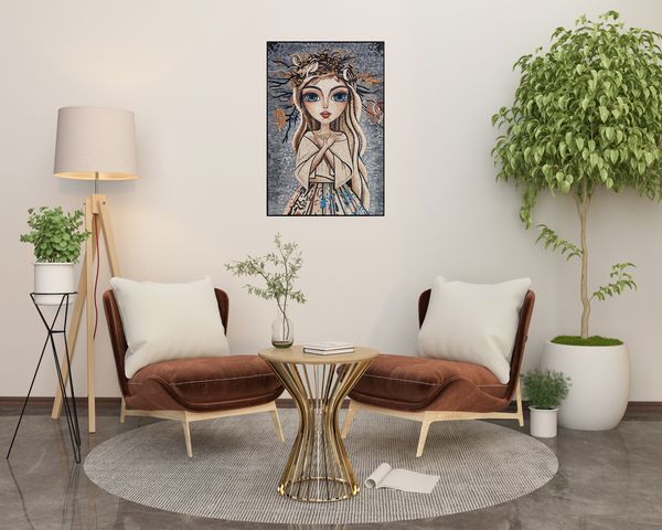 Pisces Blonde Woman Mosaic Установлена