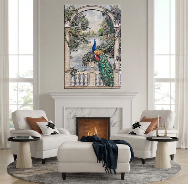 Peacock on Water’s Edge Mosaic Installed