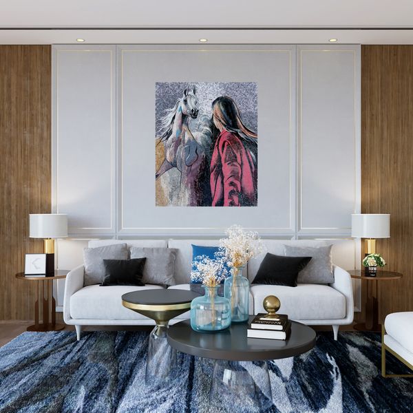 Женщина и лошадь, мозаика Установлена